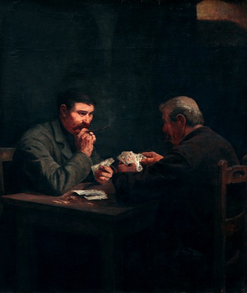 Jakub Schikaneder: Hráči karet olej na plátně / 118 x 98 cm vyvolávací cena: 2 760 000 Kč