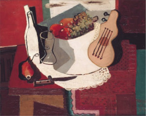 7/ Kubistické zátiší / 1924 olej na plátně / 64 x 81 cm cena: 57 450 GBP (81 210 eur dle přepočtu Christie's) cena bez provize Christie's Londýn, 5. 4. 1990