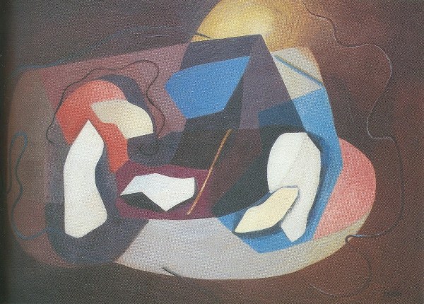 9/ Abstraktní kompozice / 1936-7 olej na plátně / 80 x 116 cm cena: 85 605 eur / 2 229 333 Kč Sotheby's Londýn, 13. 6. 2011 (Hascoe Family Collection)