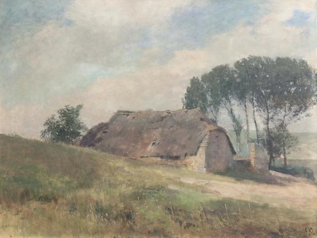 Antonín Slavíček: Chalupa na Okoři, 1895–99 tempera na lepence, 50 x 66 cm, cena: 3 840 000 Kč