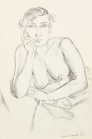 Henri Matisse: Nu En Buste / 1919–1920 tužka na papíře / 43,2 x 26,7 cm vyvolávací cena: 1 863 000 Kč
