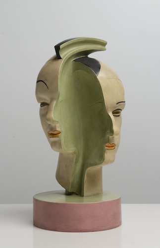 OTAKAR ŠVEC: VOSKOVEC A WERICH, 1932 polychromovaná sádra, výška 26,5 cm, signováno tužkou zespodu O. Švec vyvolávací cena: 150 000 Kč (+ 24% provize)