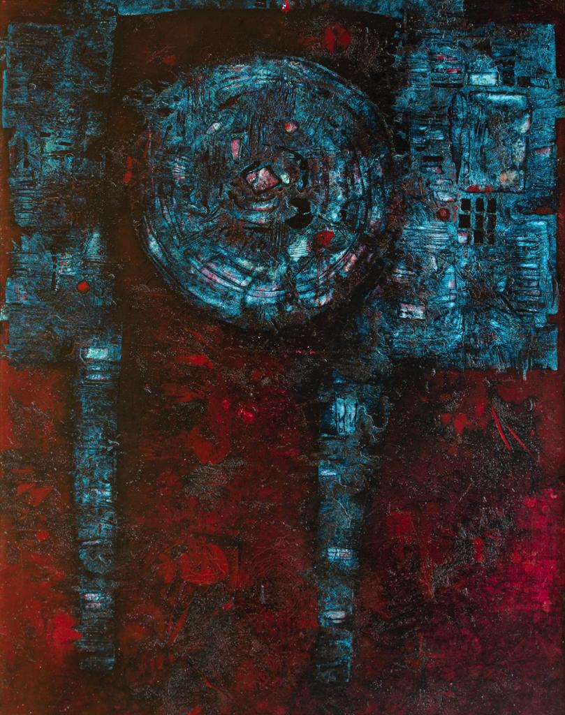 Mikuláš Medek: Festival kruhu / 1962 / olej, plátno / 161 x 125 cm/ vyv. cena 4 500 000 Kč