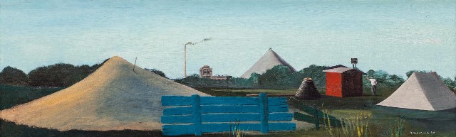 Kamil Lhoták: Pyramidy / 1946 olej na plátně, 38 x 125 cm cena: 4 471 200 Kč 