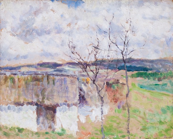 Prucha Jindřich: Jarní krajina, 1909 olej na lepence, 63.5cm x 74.5 cm European Arts 20.11.2016 vyvolávací cena: 1 800 000 Kč (bez provize 24,2%)