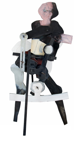 Vladimír Janoušek: Růžová dáma / 1985 překližka, hliník, malba / 185 x 86 cm cena: 1 159 000 Kč / Galerie Pictura 12. 10. 2016