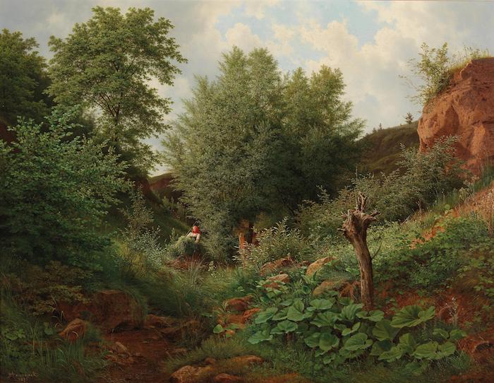 Bedřich Havránek: Letní krajina s potokem, 1876, olej na plátně, 66 x 86 cm, cena: 198 200 EUR, Dorotheum Vídeň 27. 4. 2017