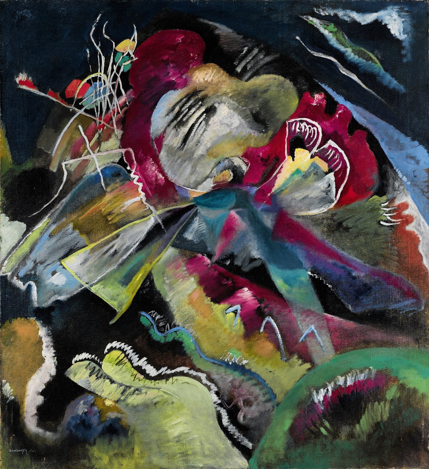 Wassily Kandinsky: Obraz s bílými liniemi, 1913,