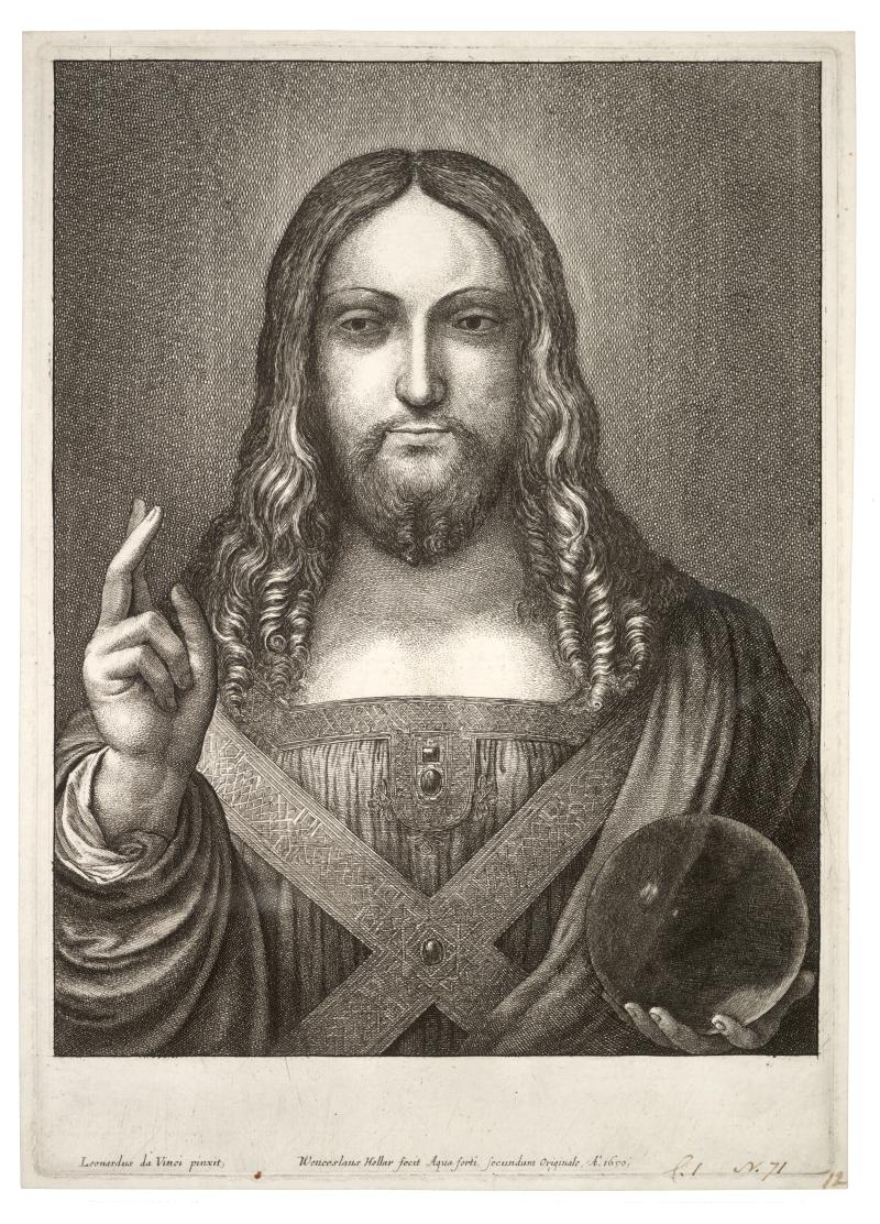 Václav Hollar: Kristus Spasitel podle Leonarda, kolem 1650