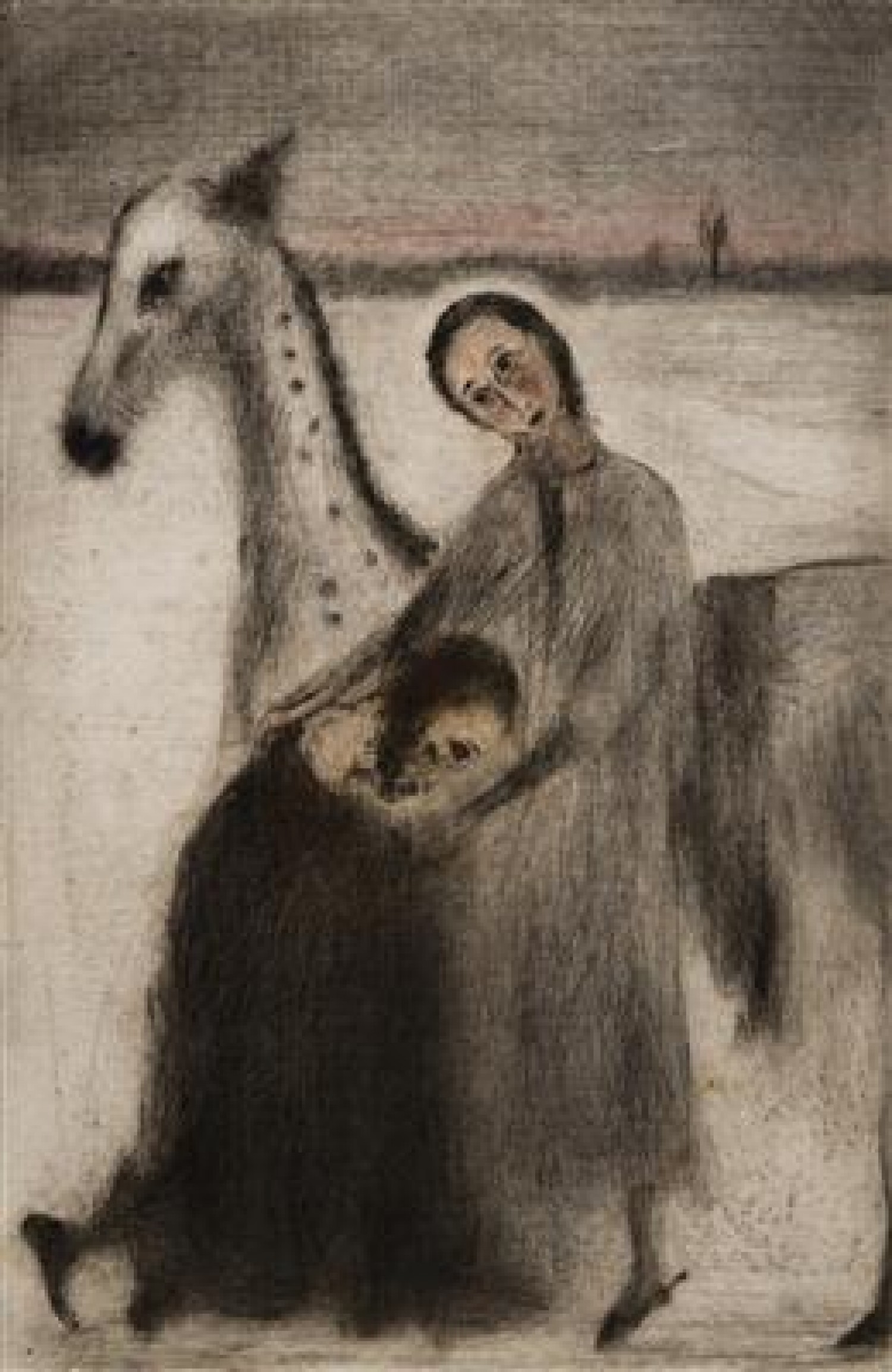 7/ Svatý Martin I suchá jehla s monotypem na papíře, 1948, 16,1 x 24,7 cm dosažená cena: 312 000 Kč