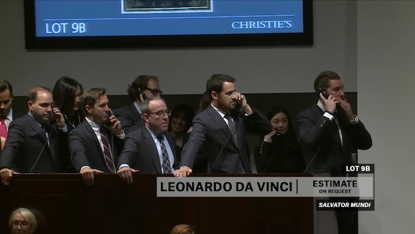 Alexander Rotter zcela vpravo, záznam online přenosu aukce