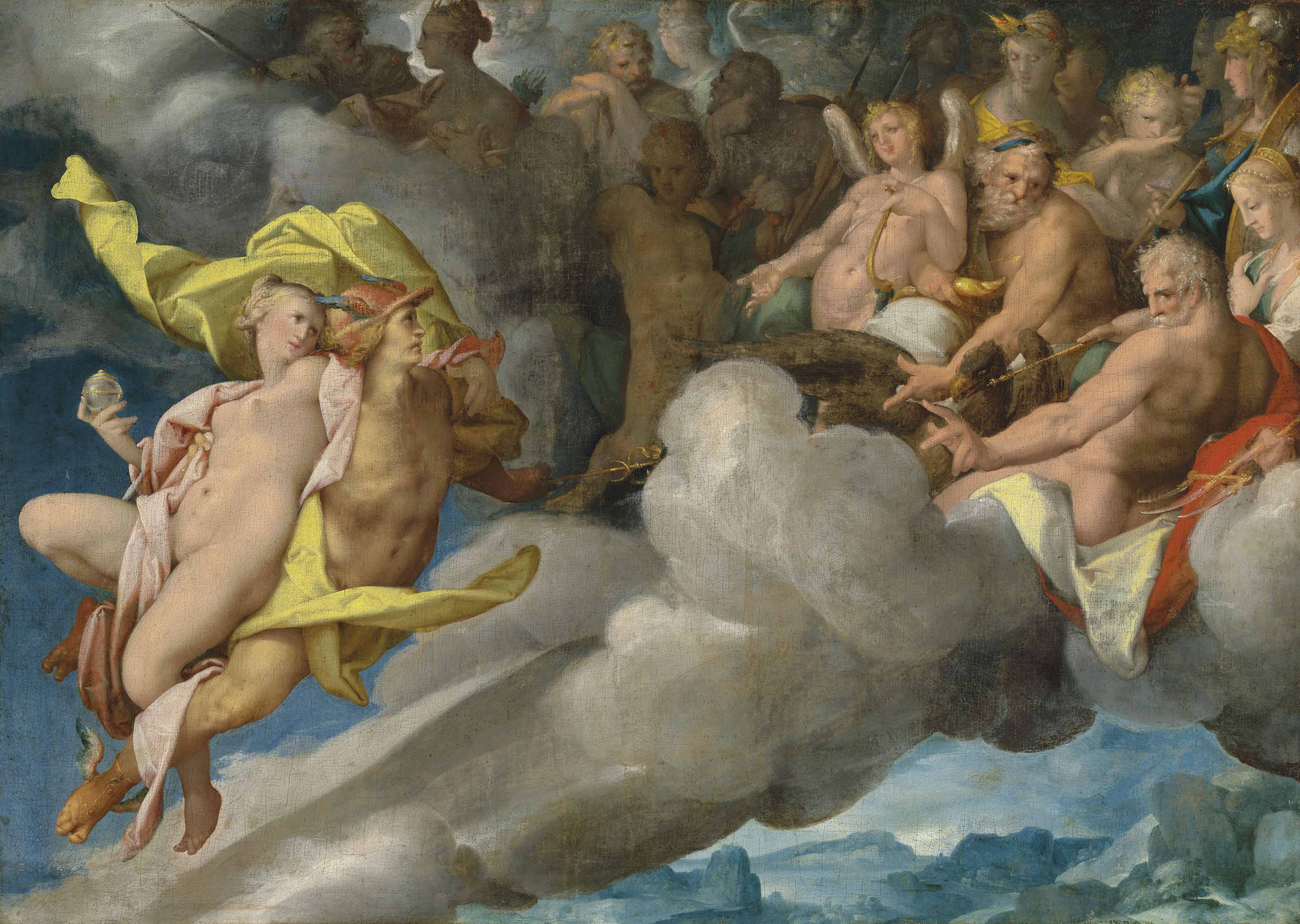 Bartholomeus Spranger: Merkur nesoucí Psyché na Olymp olej na plátně, 95,3 x 135,4 cm dosažená cena: 3 368 750 GBP Christie’s Londýn 7. 12. 2017