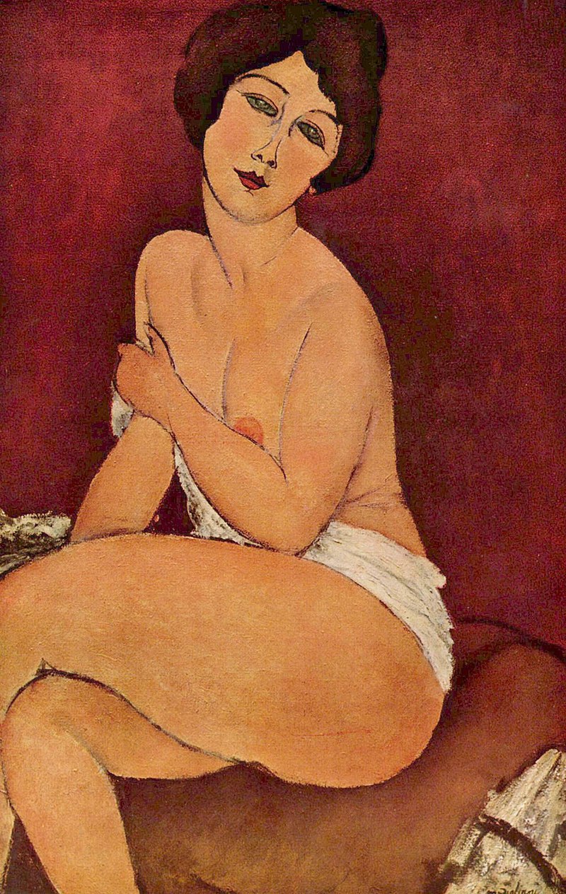 Amadeo Modigliani: Akt sedící na pohovce / 1917