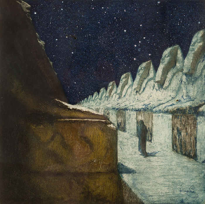 František Kupka: Cesta ticha II, 1903, barevný lept na papíře, 34,5 x 34,5 cm, cena: 720 000 Kč, Sýpka 9. 12. 2018