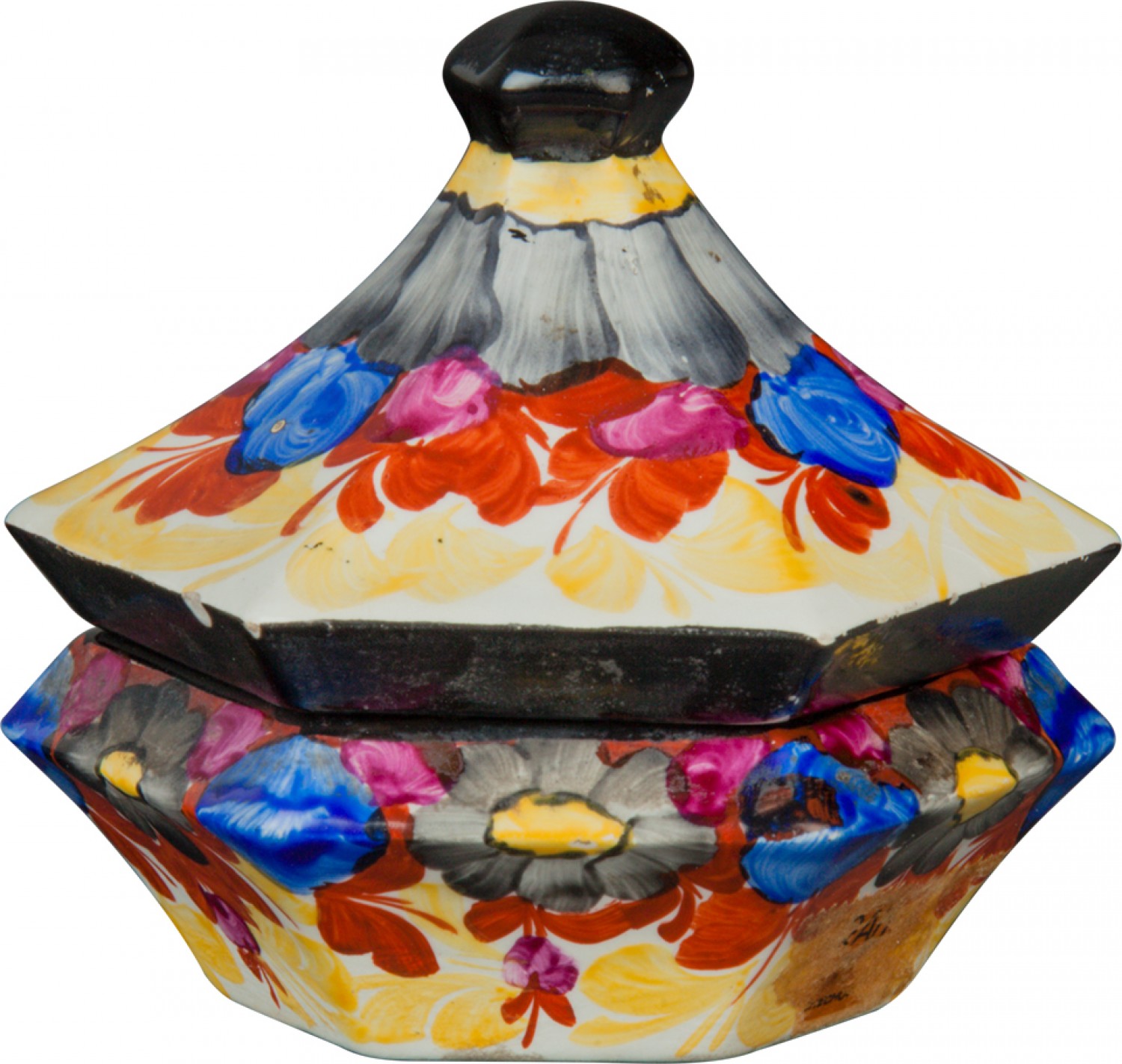 Pavel Janák (výrobce Graniton): šestiboká dóza,1911 kamenina, výška 8 cm cena: 38 400 Kč, Sýpka 9. 12. 2018