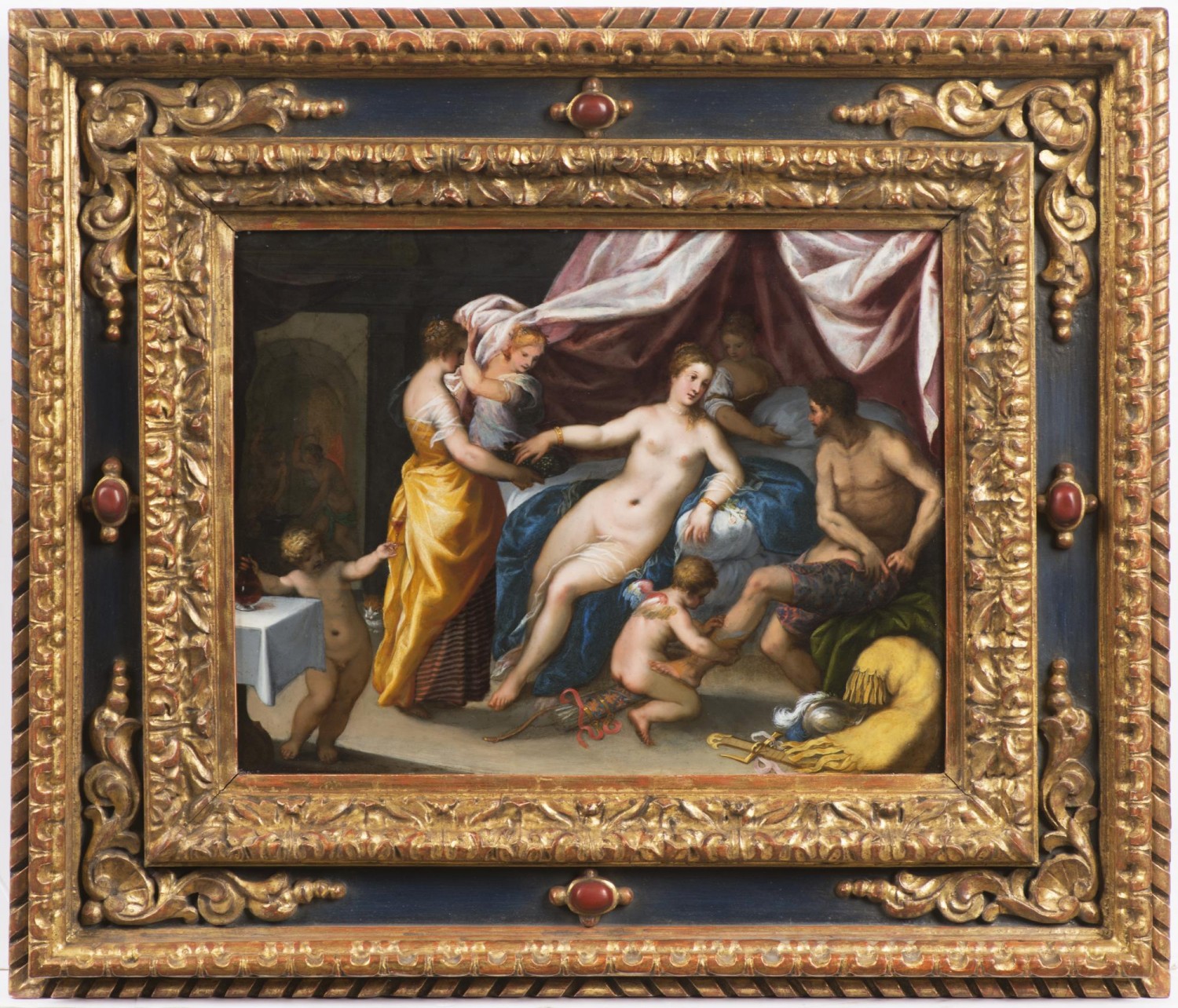 2/ Hans Rottenhammer: Venuše s Marsem, kol. roku 1600 olej na měděné desce, 28,5 x 36,8 cm cena: 2 232 000 Kč, Arthouse Hejtmánek, 31. 5. 2018