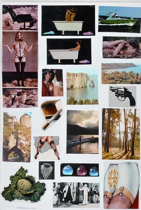 Toyen: Bez názvu / 1960 - 80 / oboustranná koláž / 31 x 21 cm