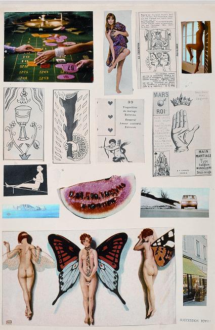 Toyen: Bez názvu / 1960 - 80 / oboustranná koláž / 31 x 21 cm