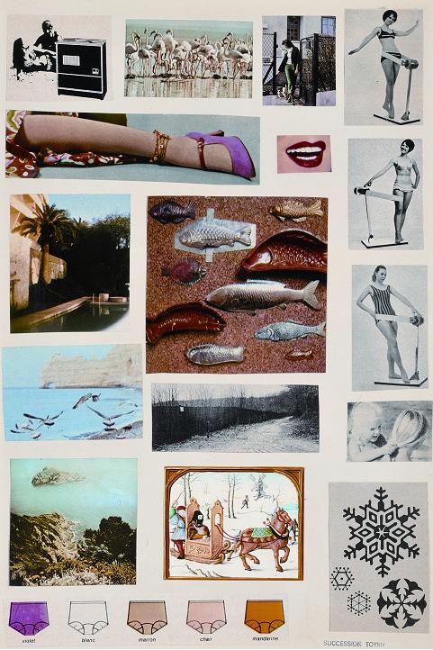 Toyen: Bez názvu / 1960 - 80 / oboustranná koláž / 31 x 21 cm