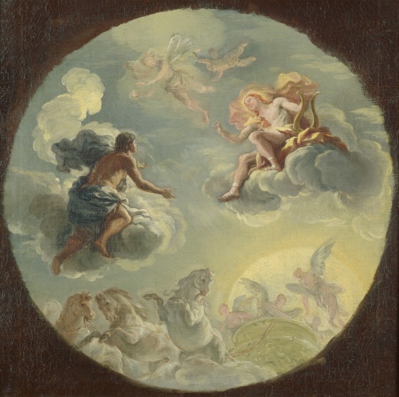 Johann Michael Rottmayr, Apollo a Faethón, olej na plátně, aukční síň Bassenge Berlin, vyv. cena 15 000 Eur
