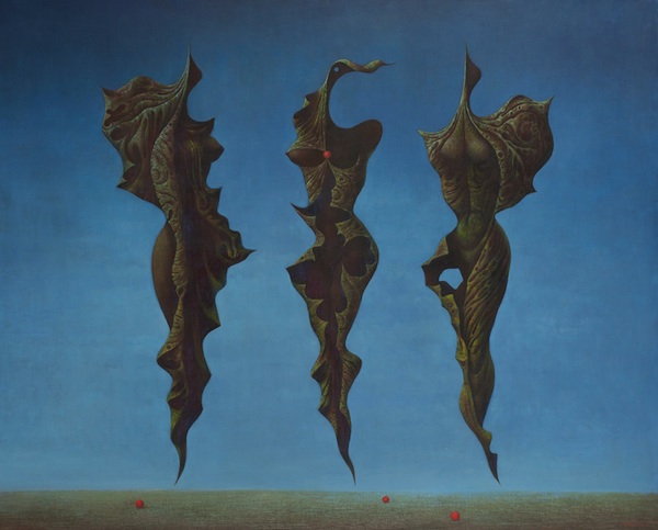 František Muzika: Tři velké larvy III v modré / 1970 