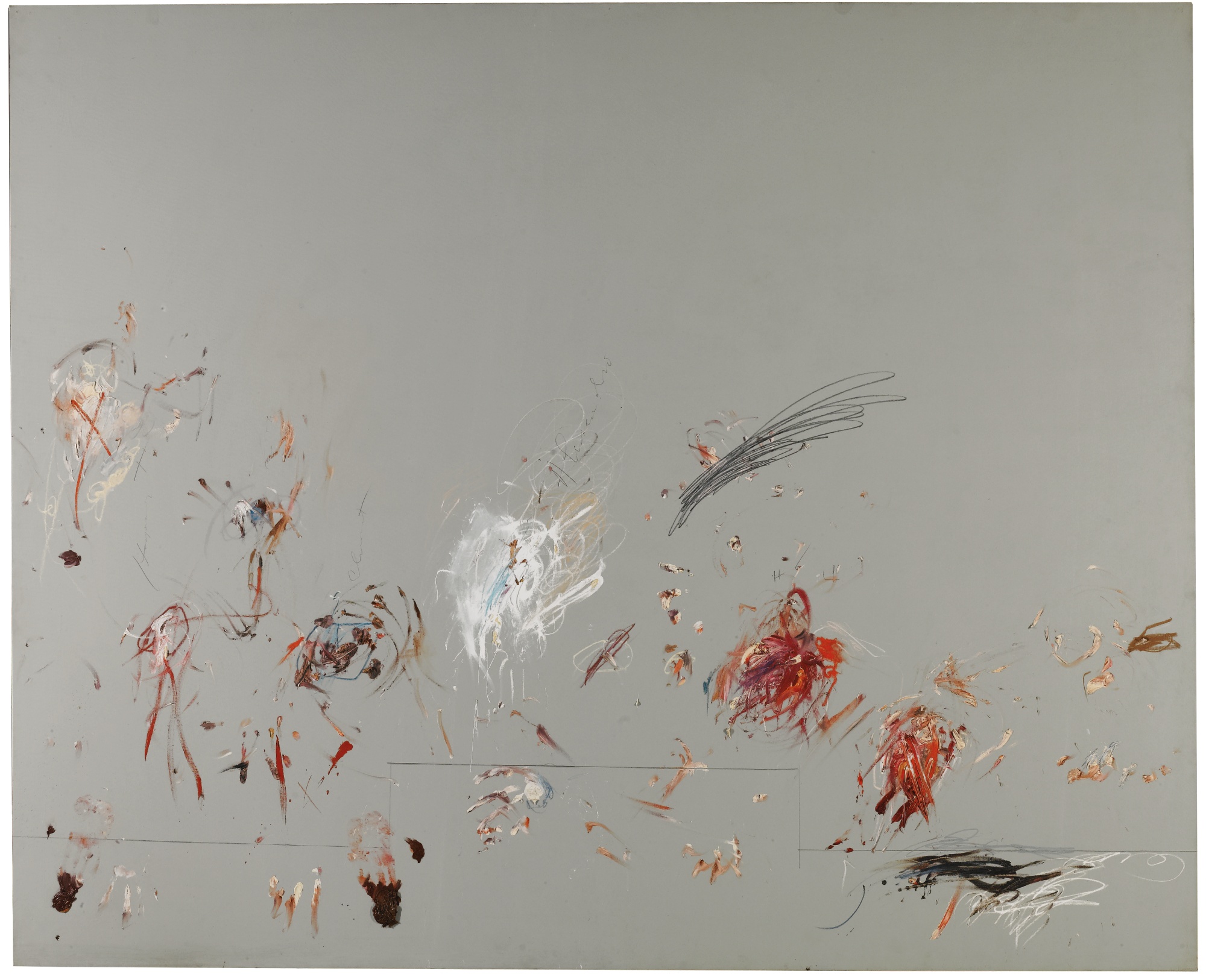 Cy Twombly: Untitled (Rome)/ 1964 / kombinovaná technika na plátně / 206 x 253 cm / vydraženo za 12 178 500 GBP