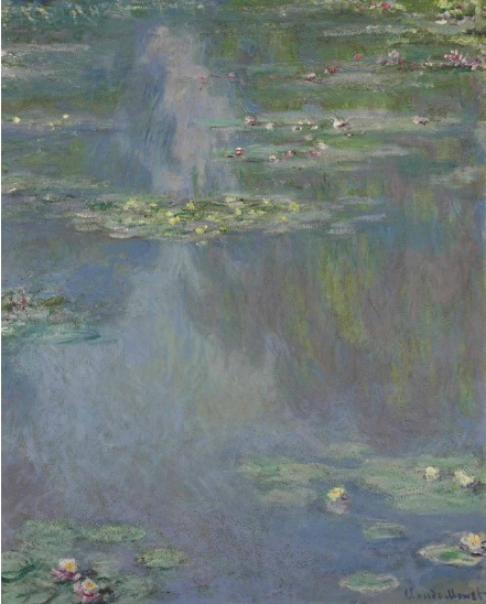 Claude Monet: Nymphéas / 1907 / 100,1 x 81,2 cm / předaukční odhad: 25 – 35 000 000 USD / Christie´s