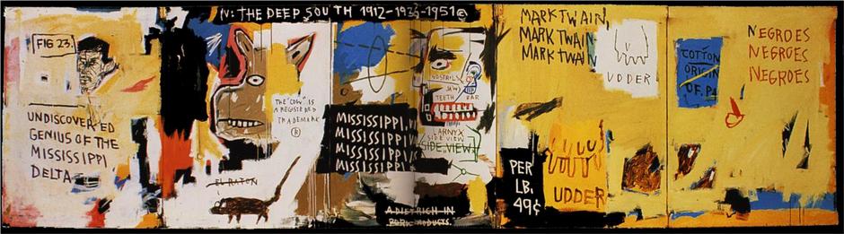 Jean-Michel Basquiat: Undiscovered Genius of the Mississippi Delta / 1983 124,5 x 471,2 cm / 23 685 000 USD / Sotheby´s 14. 5. 2014