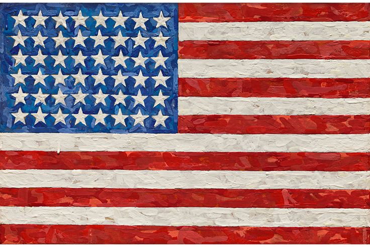 Jasper Johns: Flag / 1983 / komb. technika na plátně / 30 x 44 cm / Sotheby’s 11. 11. 2014 / 36 005 000 USD