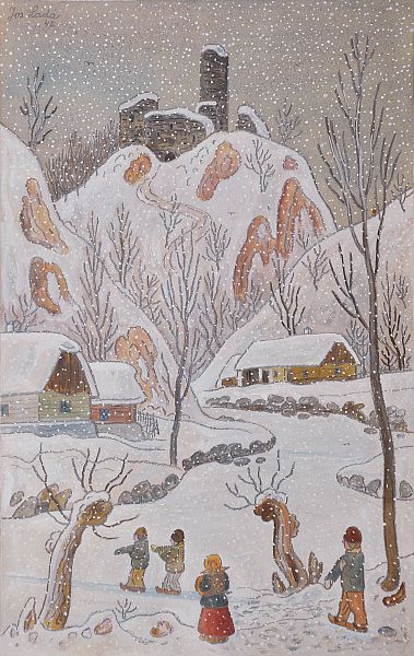 Josef Lada: Zlenice v zimě