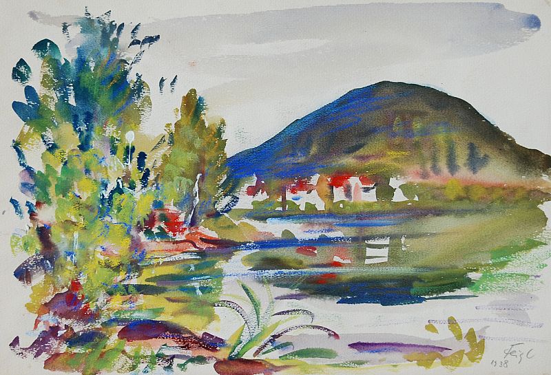 Bedřich Feigl: Vesnice u jezera / 1938