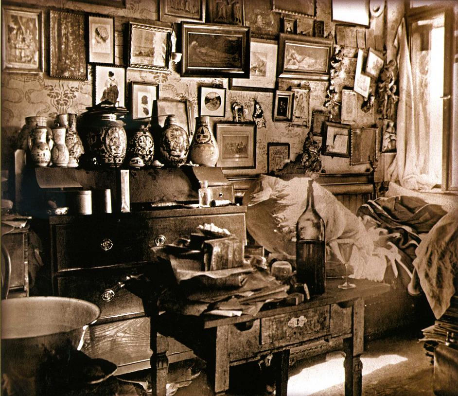 Interiér bytu Františka Kretze v Královské ulici, Uherské Hradiště, kolem roku 1915