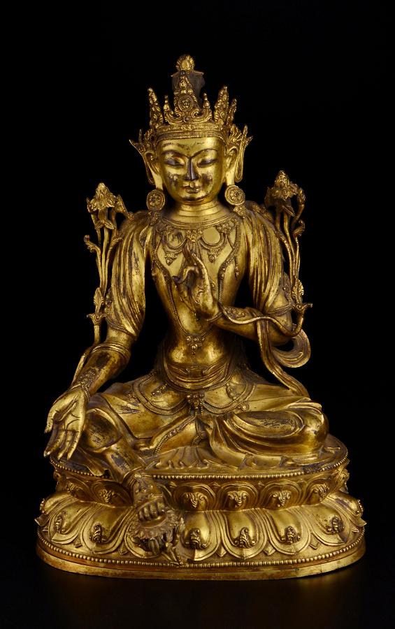 Oltářní socha bódhisattvy Kuan-jin / Čína, 1447