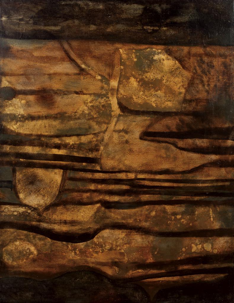 Robert Piesen: Vrstvy / 1959 / olej, plátno / 93 x 73 cm/ vyv. cena 400 tis. Kč