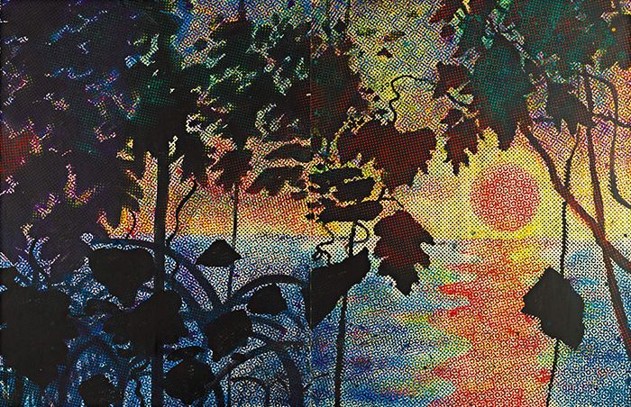 Sigmar Polke: Džungle / 1967 / rozprašování na plátně / 160 x 245,5cm / Sotheby´s / cena: 27 130 000 USD