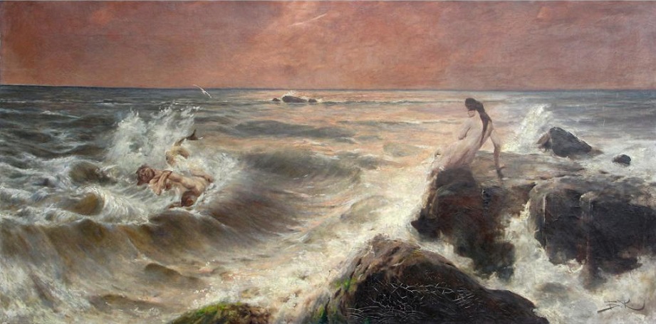 Beneš Knüpfer: Duel for a Naiad / oil on canvas / 113,5 x 224 cm / Meissner - Neumann 27. 5. 2012 / unsold