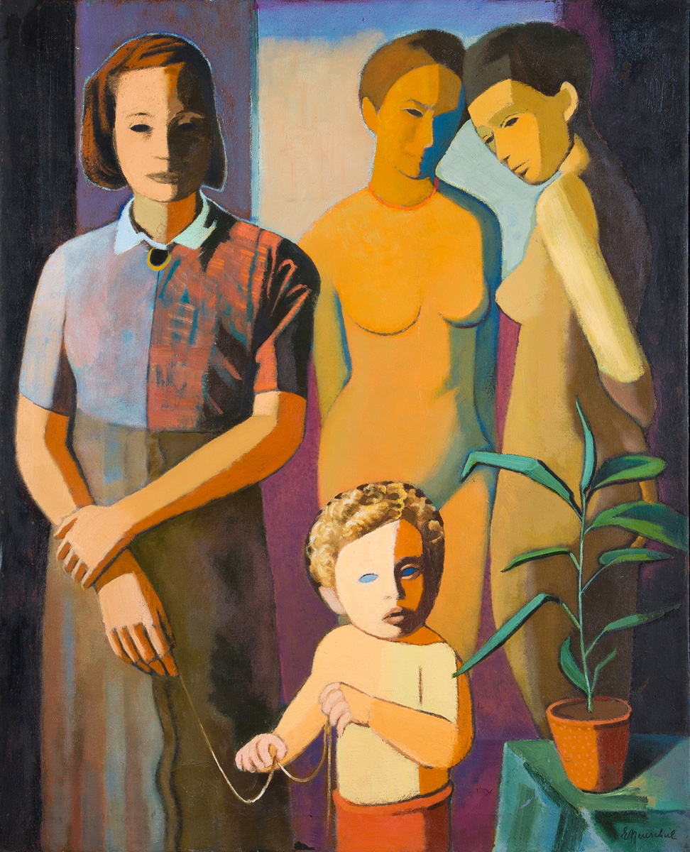 Ernest Neuschul: Moje tři ženy a dítě / přelom 20. a 30. let 20. stol. / olej na plátně / 100 × 81 cm / vyvolávací cena: 300 000 Kč