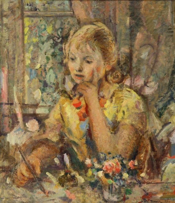 	Willi Novak: Dívka / 1957 olej na lepence / 55,5 x 46 cm cena: 144 000 Kč / Galerie Art Praha 27. 4. 2014