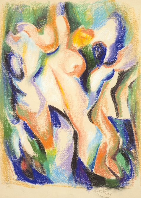 František Kupka: Ženy (Étude pour Accent Noir) pastel na papíře / 38,5 x 29 cm cena: 47 500 GBP / Sotheby’s Londýn 12. 11. 2014