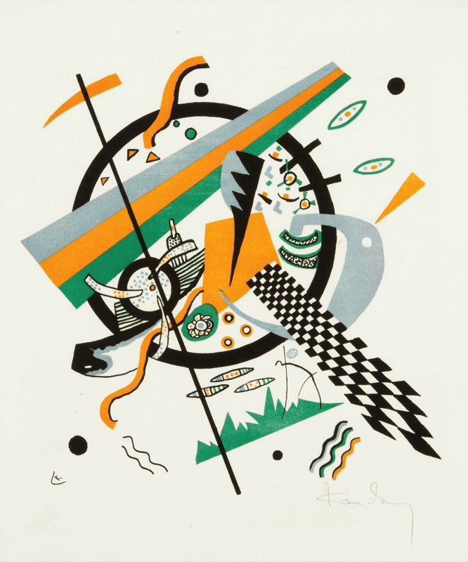 Vassilij Kandinsky: Malé světy IV. / 1922 litografie / 34 x 29 cm cena: 300 000 Kč / 1. Art Consulting 15. 5. 2014