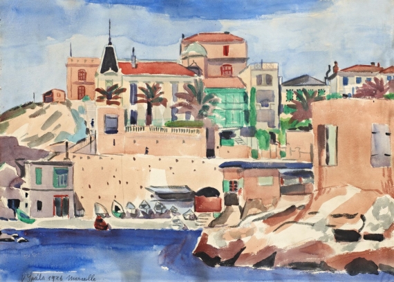 Václav Špála: Pohled na Marseille / 1926 akvarel na papíře / 51 x 69 cm cena: 264 000 Kč / Galerie Art Praha 27. 4. 2014