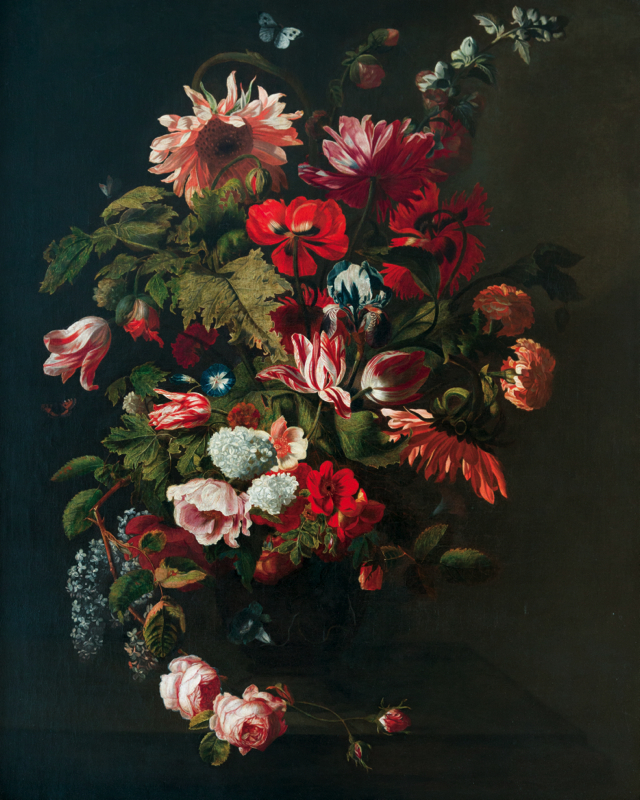 Simon Pieterszoon Verelst: Velké květinové zátiší olej na plátně / 118 x 93 cm cena: 900 000 Kč / 1. Art Consulting