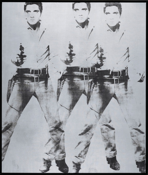 Andy Warhol: Trojitý Elvis / 1963 kombinovaná technika na plátně / 208,3 x 175,3 cm cena: 81 925 000 USD / Christie´s New York 12. 11. 2014