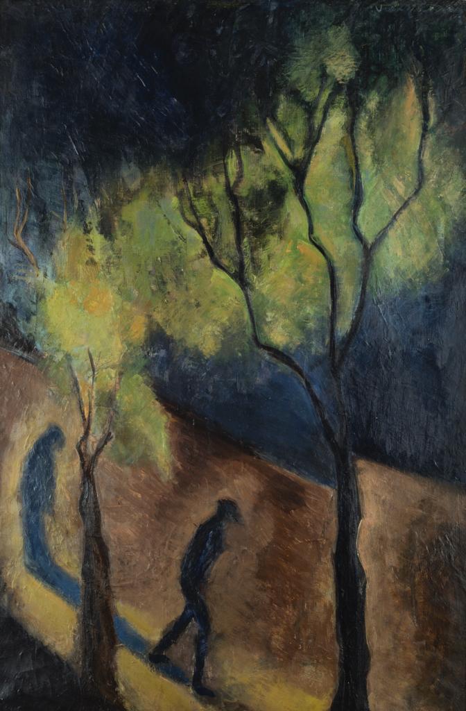 Věra Jičínská: Chodec (Les ombres: Un marcheur)  olej na plátně / 81 x 54 cm cena: 204 000 Kč