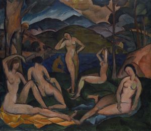 František Foltýn: Koupání / 1924 olej na plátně / 138 x 158 cm cena 5 250 000 Kč / Prague auctions 20.3. 2016