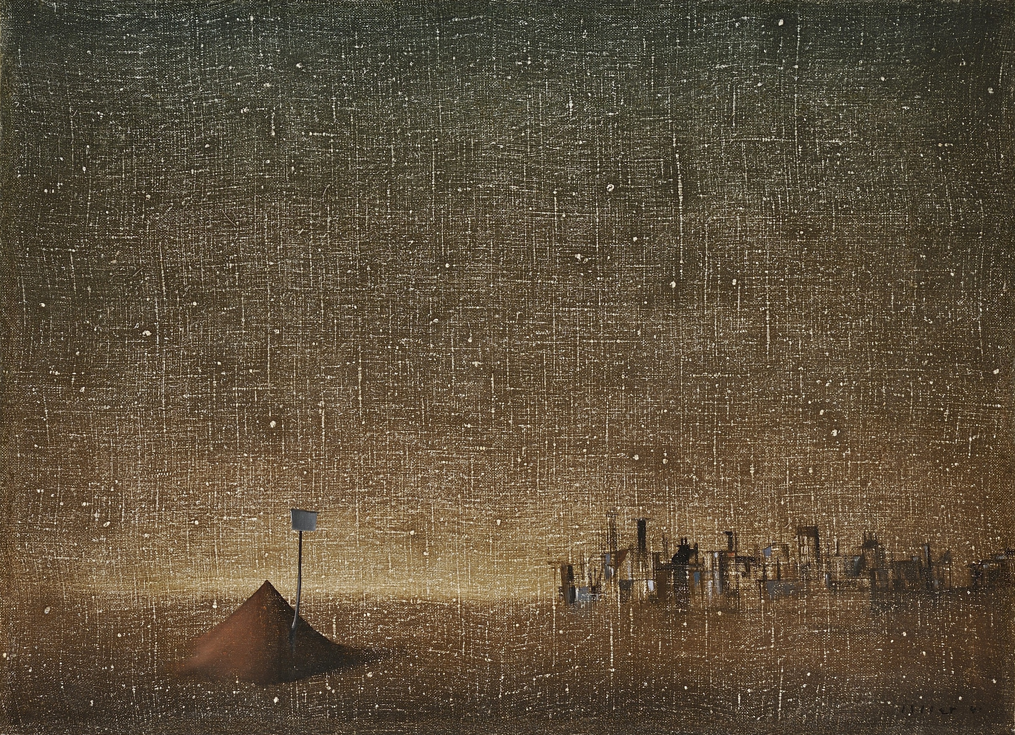 Josef Istler: Periférie / 1941 / olej na plátně / 33 x 46 cm