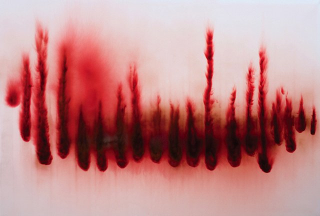 Magdalena Jetelová: bez názvu záznam kouřem, plátno, 170 x 250 cm, cena: 660 000 Kč