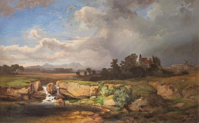 Alois Bubák: Nudvojovice u Trutnova, 1854, olej na plátně, 72 x 109 cm, cena: 2 856 600 Kč