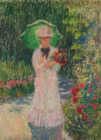 Claude Monet: Camille à l'ombrelle verte / 1876  olej na plátně 81.3 x 59.5 cm odhadní cena: 9 - 12 000 000 USD