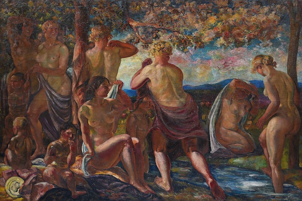 Alois Bílek: Koupání olej na plátně, 200 x 300 cm, cena: 312 500 Kč